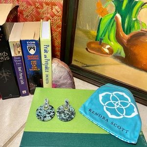Kendra Scott African Turquoise and Silver Didi Earrings